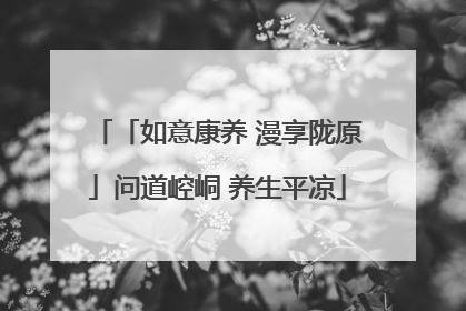 「如意康养 漫享陇原」问道崆峒 养生平凉