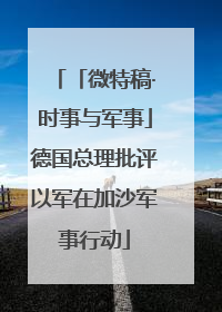 「微特稿·时事与军事」德国总理批评以军在加沙军事行动