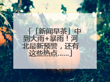「新闻早茶」中到大雨+暴雨！河北最新预警，还有这些热点……
