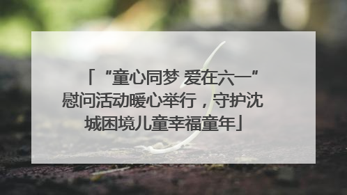 “童心同梦 爱在六一”慰问活动暖心举行，守护沈城困境儿童幸福童年