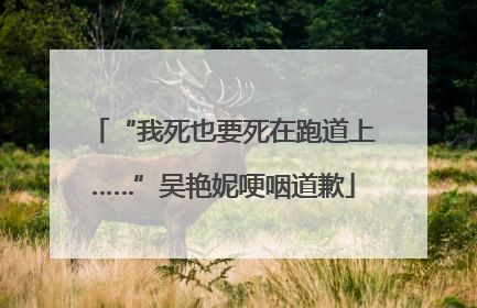 “我死也要死在跑道上……”吴艳妮哽咽道歉