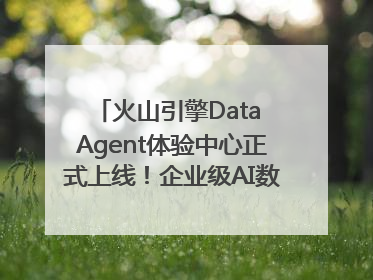 火山引擎Data Agent体验中心正式上线！企业级AI数据专家触手可及