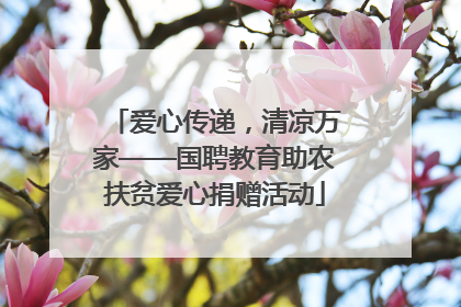 爱心传递，清凉万家——国聘教育助农扶贫爱心捐赠活动