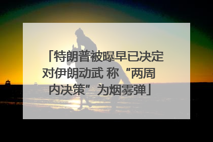 特朗普被曝早已决定对伊朗动武 称“两周内决策”为烟雾弹