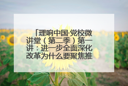 理响中国·党校微讲堂（第二季）第一讲：进一步全面深化改革为什么要聚焦推进中国式现代化