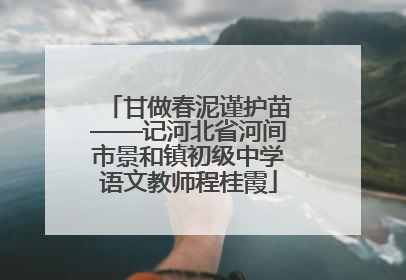甘做春泥谨护苗——记河北省河间市景和镇初级中学语文教师程桂霞