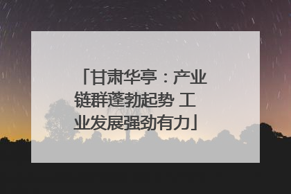 甘肃华亭：产业链群蓬勃起势 工业发展强劲有力