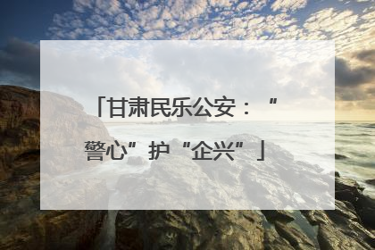 甘肃民乐公安：“警心”护“企兴”