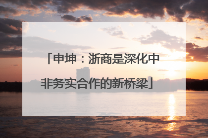 申坤：浙商是深化中非务实合作的新桥梁