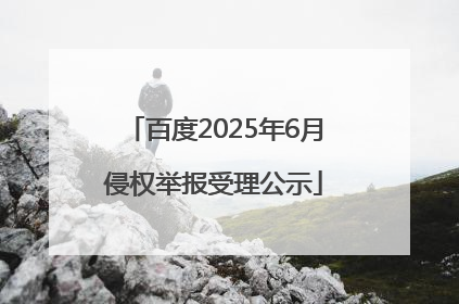 百度2025年6月侵权举报受理公示