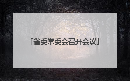 省委常委会召开会议