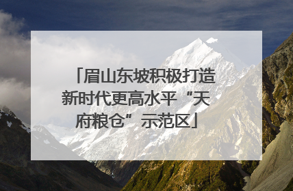 眉山东坡积极打造新时代更高水平“天府粮仓”示范区
