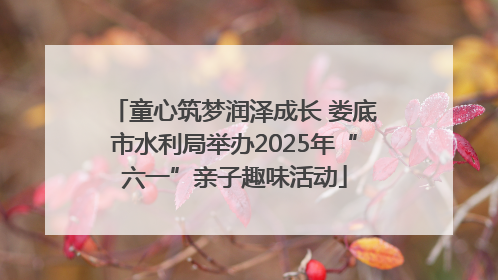 童心筑梦润泽成长 娄底市水利局举办2025年“六一”亲子趣味活动