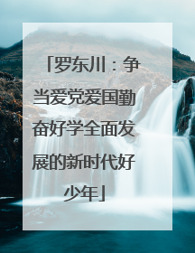 罗东川：争当爱党爱国勤奋好学全面发展的新时代好少年