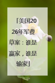美国2026年军费草案：谁是赢家，谁是输家