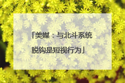 美媒：与北斗系统脱钩是短视行为