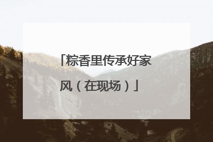 粽香里传承好家风（在现场）