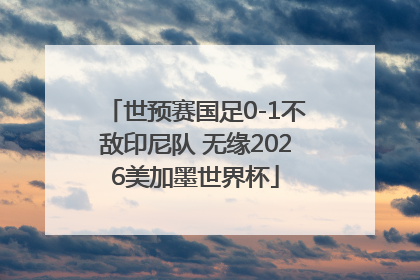 世预赛国足0-1不敌印尼队 无缘2026美加墨世界杯