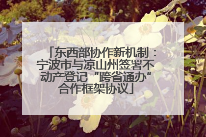 东西部协作新机制：宁波市与凉山州签署不动产登记“跨省通办”合作框架协议