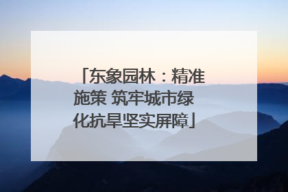 东象园林：精准施策 筑牢城市绿化抗旱坚实屏障