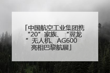 中国航空工业集团携“20”家族、“翼龙”无人机、AG600亮相巴黎航展