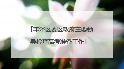 丰泽区委区政府主要领导检查高考准备工作