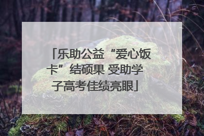乐助公益“爱心饭卡”结硕果 受助学子高考佳绩亮眼