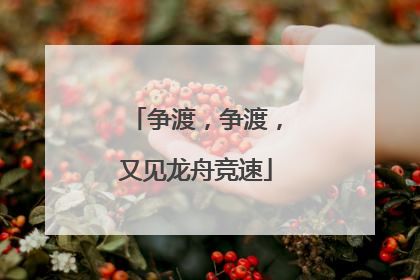 争渡，争渡，又见龙舟竞速