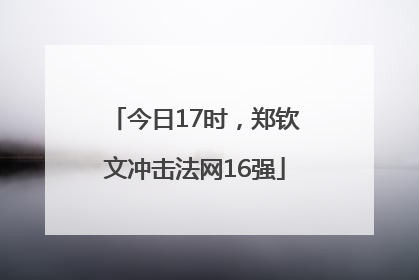 今日17时，郑钦文冲击法网16强