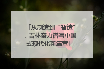 从制造到“智造”，吉林奋力谱写中国式现代化新篇章