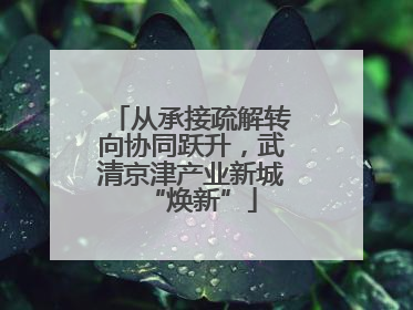 从承接疏解转向协同跃升，武清京津产业新城“焕新”