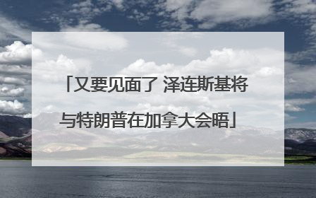 又要见面了 泽连斯基将与特朗普在加拿大会晤