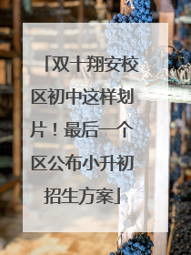 双十翔安校区初中这样划片！最后一个区公布小升初招生方案