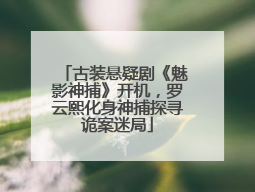 古装悬疑剧《魅影神捕》开机，罗云熙化身神捕探寻诡案迷局