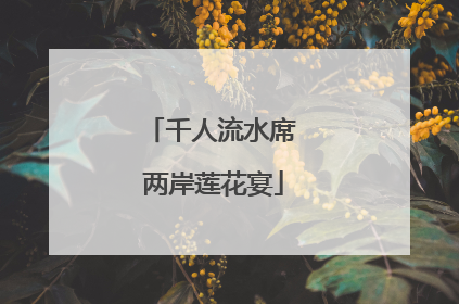 千人流水席 两岸莲花宴
