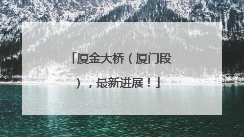 厦金大桥（厦门段），最新进展！