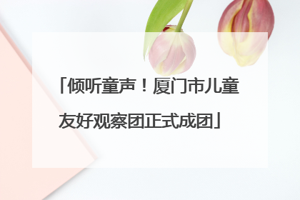 倾听童声！厦门市儿童友好观察团正式成团
