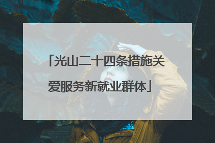 光山二十四条措施关爱服务新就业群体