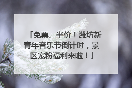 免票、半价！潍坊新青年音乐节倒计时，景区宠粉福利来啦！