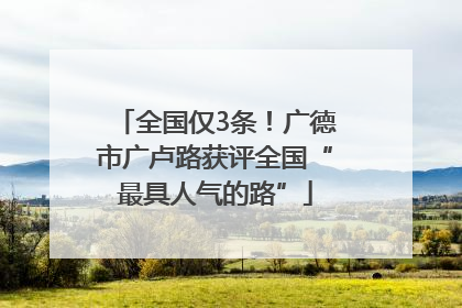 全国仅3条！广德市广卢路获评全国“最具人气的路”