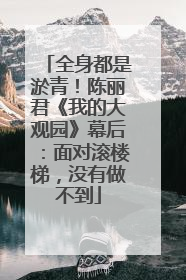 全身都是淤青！陈丽君《我的大观园》幕后：面对滚楼梯，没有做不到