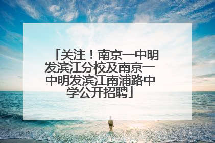 关注！南京一中明发滨江分校及南京一中明发滨江南浦路中学公开招聘