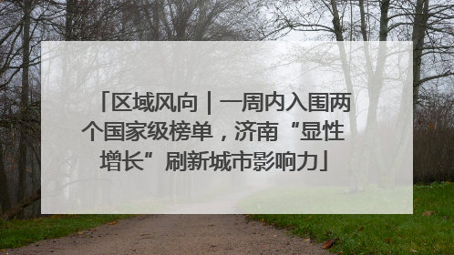 区域风向｜一周内入围两个国家级榜单，济南“显性增长”刷新城市影响力