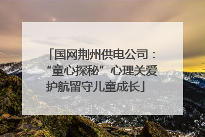 国网荆州供电公司：“童心探秘”心理关爱护航留守儿童成长