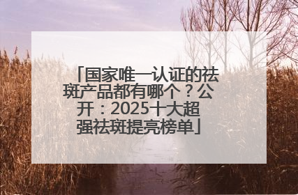 国家唯一认证的祛斑产品都有哪个？公开：2025十大超强祛斑提亮榜单
