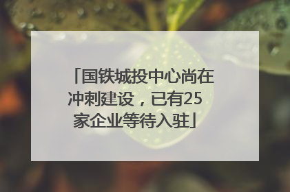 国铁城投中心尚在冲刺建设，已有25家企业等待入驻