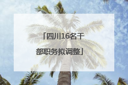 四川16名干部职务拟调整