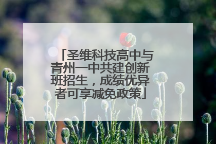 圣维科技高中与青州一中共建创新班招生，成绩优异者可享减免政策