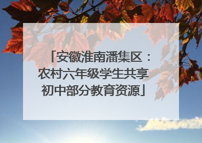 安徽淮南潘集区：农村六年级学生共享初中部分教育资源