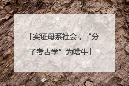 实证母系社会，“分子考古学”为啥牛